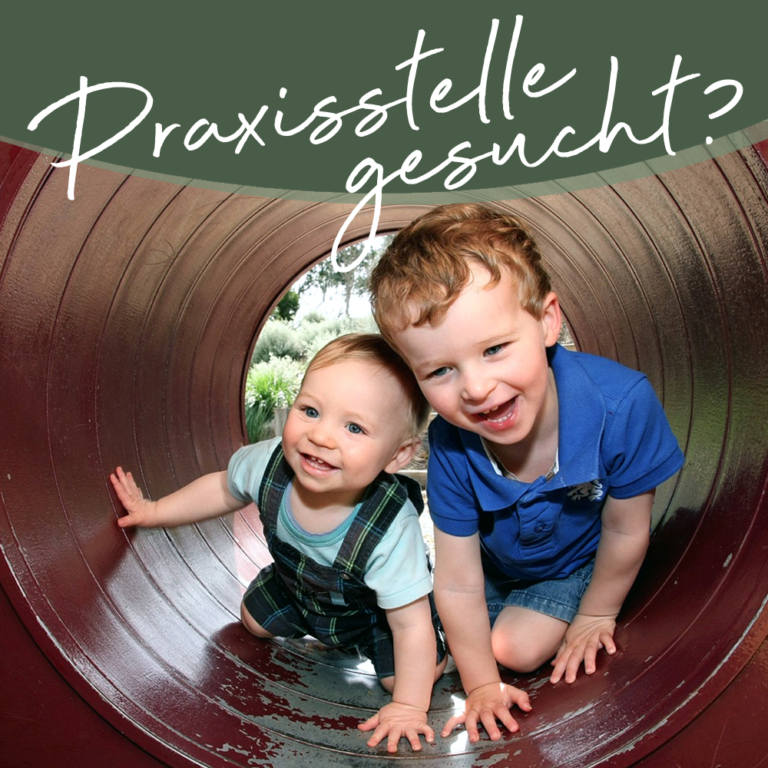 Teaserbild: Praxisstelle gesucht, zwei Kinder in einem Tunnel, Spielplatz